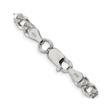 925 White Gold 5.5 mm Curb Chain Necklace, Polished alternate angle