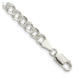 925 White Gold 5.5 mm Curb Chain Anklet, Polished shown for scale