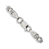 925 White Gold 5.5 mm Curb Chain Necklace, Polished alternate angle