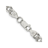 925 White Gold 7 mm Curb Chain Necklace, Polished alternate angle