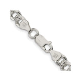 925 White Gold 7 mm Curb Chain Necklace, Polished alternate angle