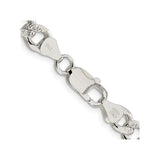 925 White Gold 7.5 mm Curb Chain Necklace, Polished alternate angle