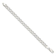 925 White Gold 8.3 mm Curb Chain Anklet, Polished