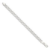 925 White Gold 8.3 mm Curb Chain Bracelet, Polished