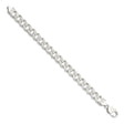 925 White Gold 11 mm Curb Chain Bracelet, Polished