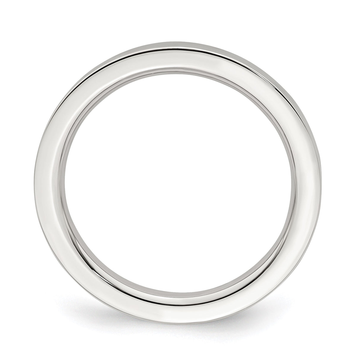 Sterling Silver Flat, Comfort Fit wedding band ring alternate angle