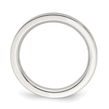 Sterling Silver Flat, Comfort Fit wedding band ring alternate angle