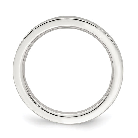 Sterling Silver Flat, Comfort Fit wedding band ring alternate angle
