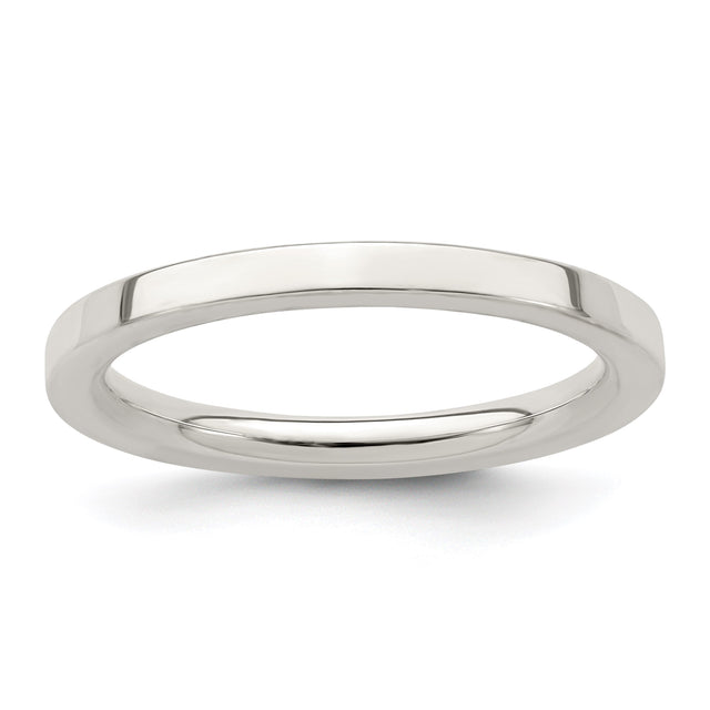 Sterling Silver Flat, Comfort Fit wedding band ring