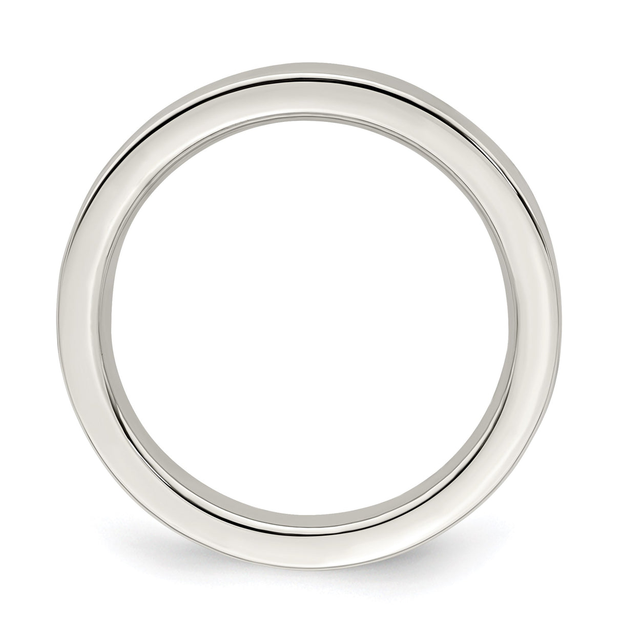 Sterling Silver Flat, Comfort Fit wedding band ring alternate angle