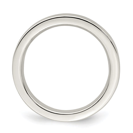 Sterling Silver Flat, Comfort Fit wedding band ring alternate angle