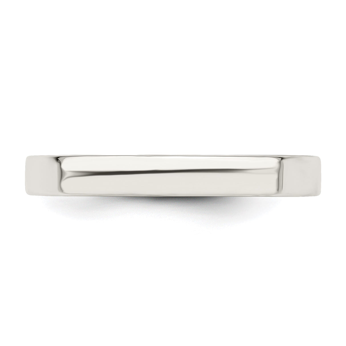 Sterling Silver Flat, Comfort Fit wedding band ring detail view