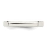 Sterling Silver Flat, Comfort Fit wedding band ring detail view