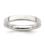 Sterling Silver Flat, Comfort Fit wedding band ring