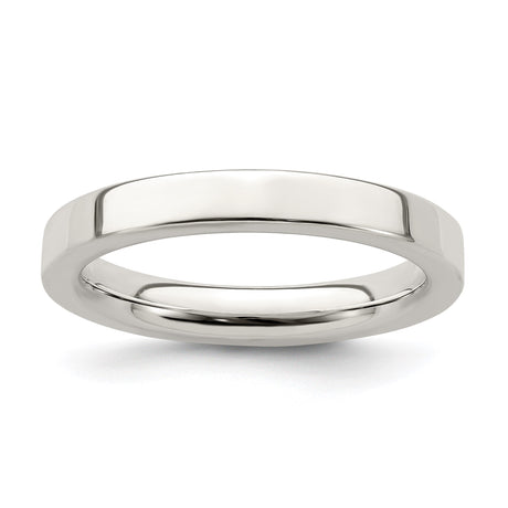 Sterling Silver Flat, Comfort Fit wedding band ring