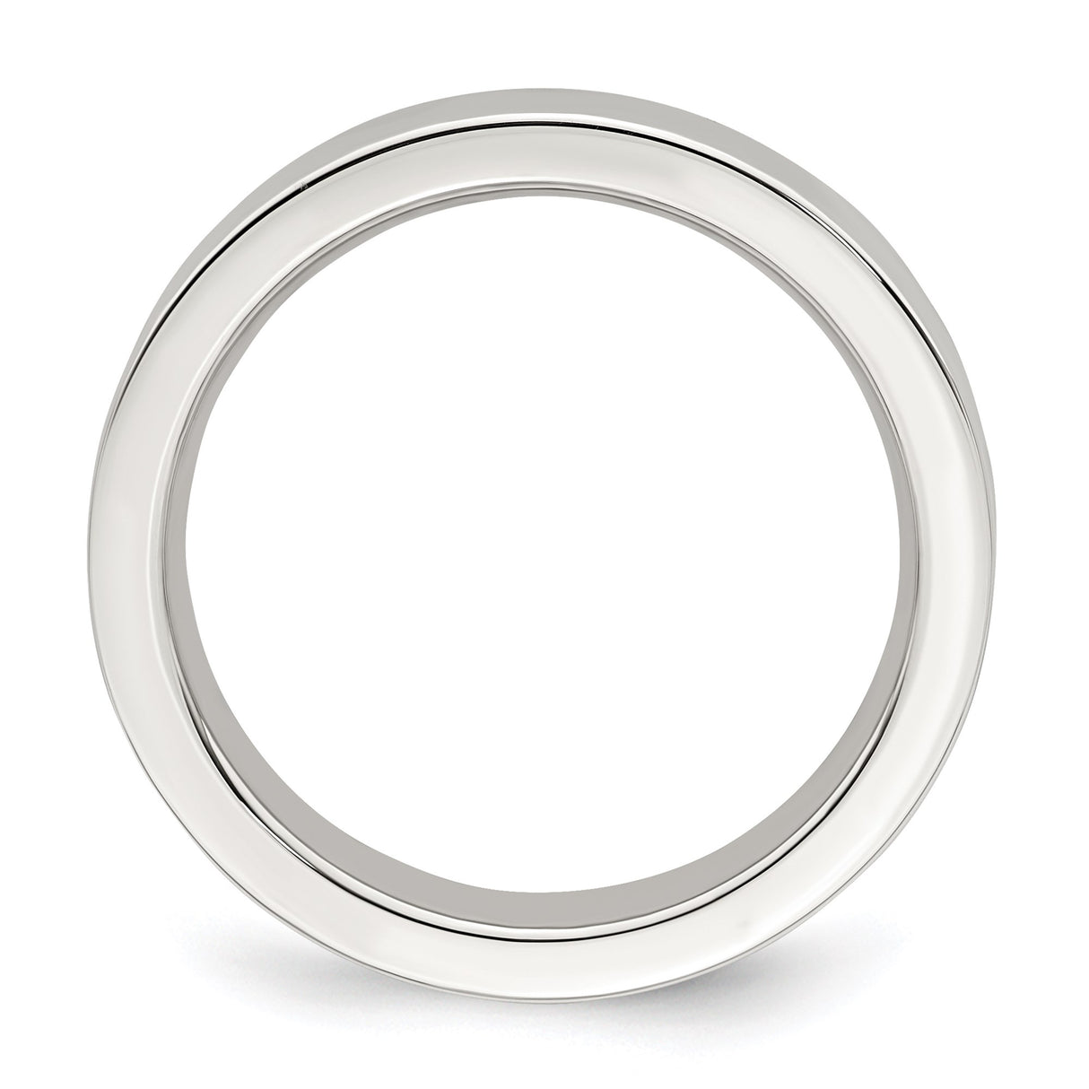 Sterling Silver Flat, Comfort Fit wedding band ring alternate angle