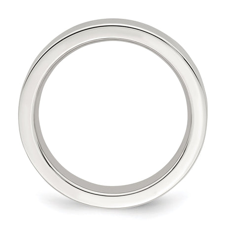 Sterling Silver Flat, Comfort Fit wedding band ring alternate angle