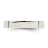 Sterling Silver Flat, Comfort Fit wedding band ring detail view