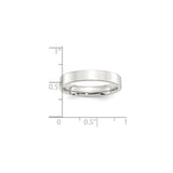 Sterling Silver Flat, Comfort Fit wedding band ring shown for scale