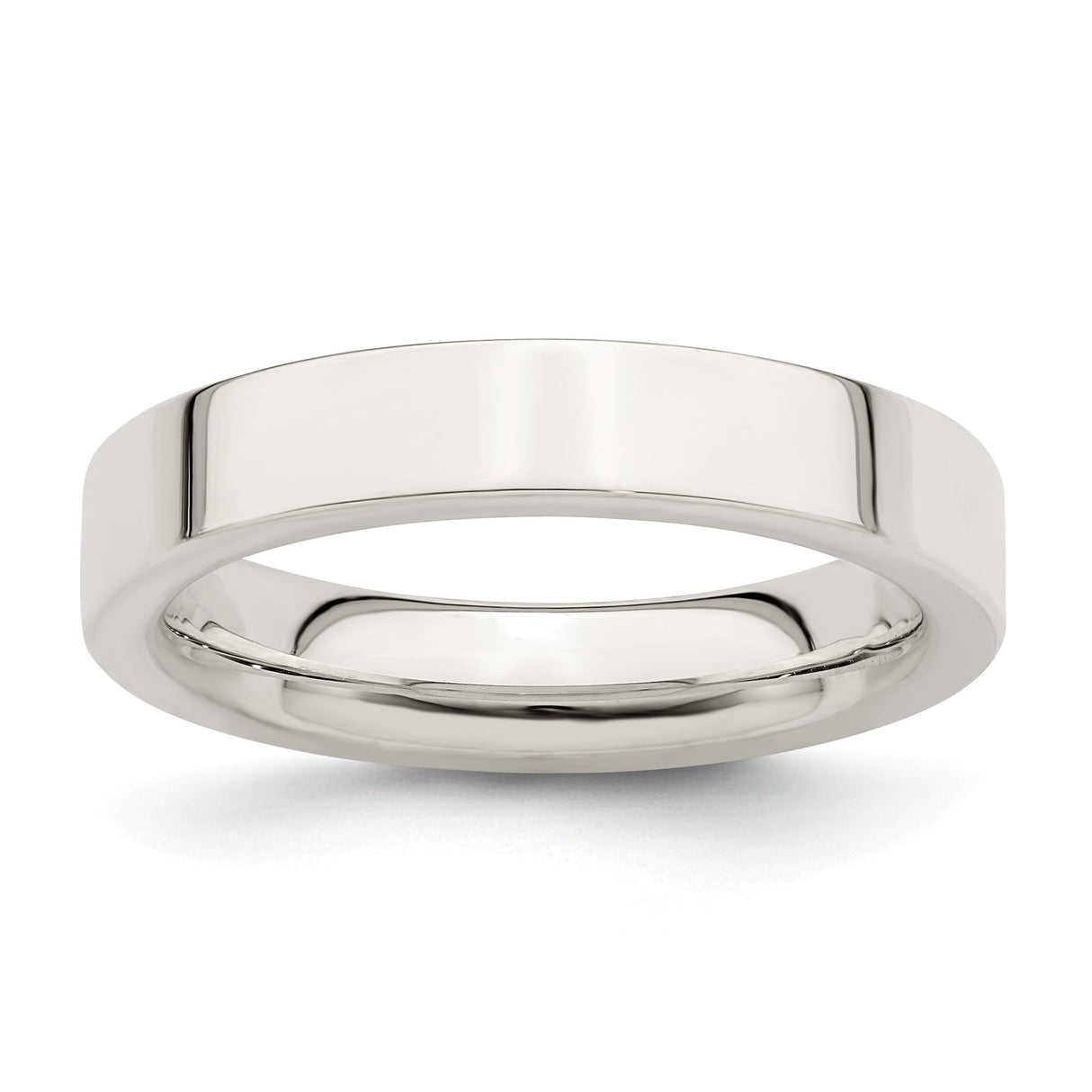 Sterling Silver Flat, Comfort Fit wedding band ring