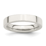 Sterling Silver Flat, Comfort Fit wedding band ring