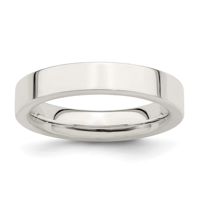Sterling Silver Flat, Comfort Fit wedding band ring