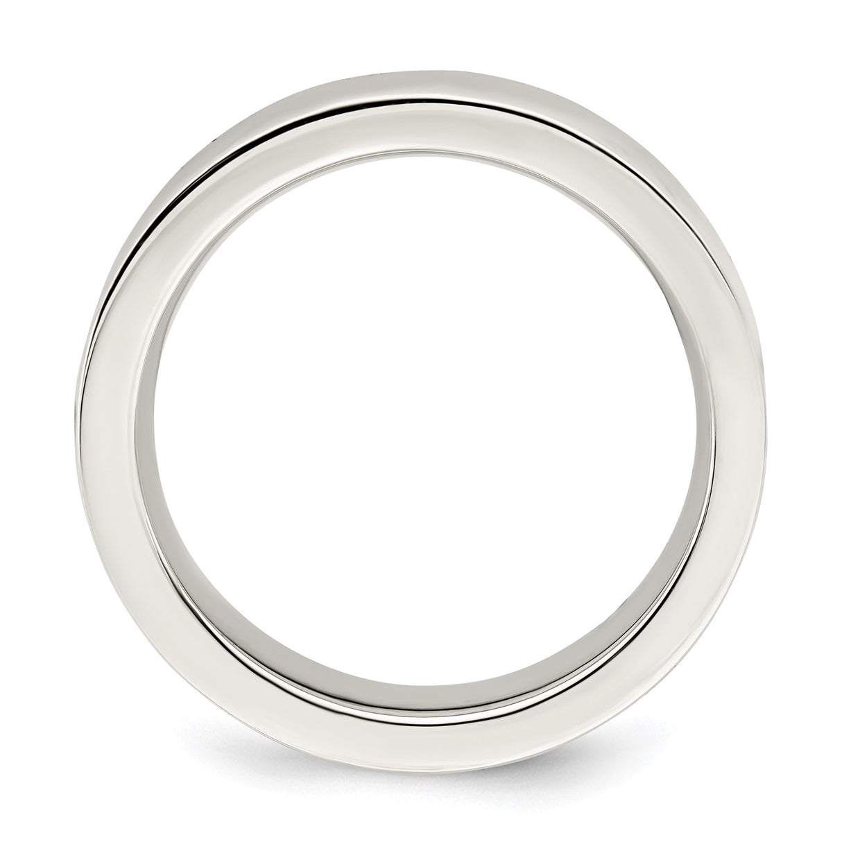 Sterling Silver Flat, Comfort Fit wedding band ring alternate angle