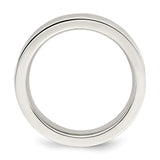 Sterling Silver Flat, Comfort Fit wedding band ring alternate angle
