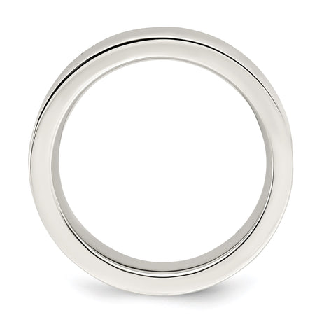 Sterling Silver Flat, Comfort Fit wedding band ring alternate angle