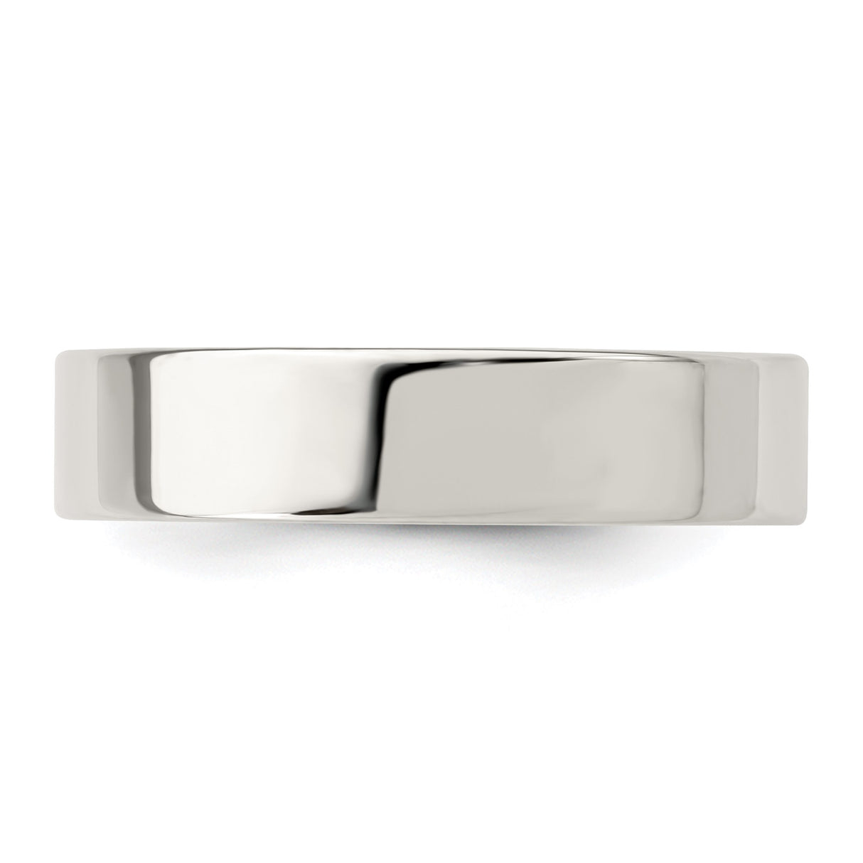 Sterling Silver Flat, Comfort Fit wedding band ring detail view