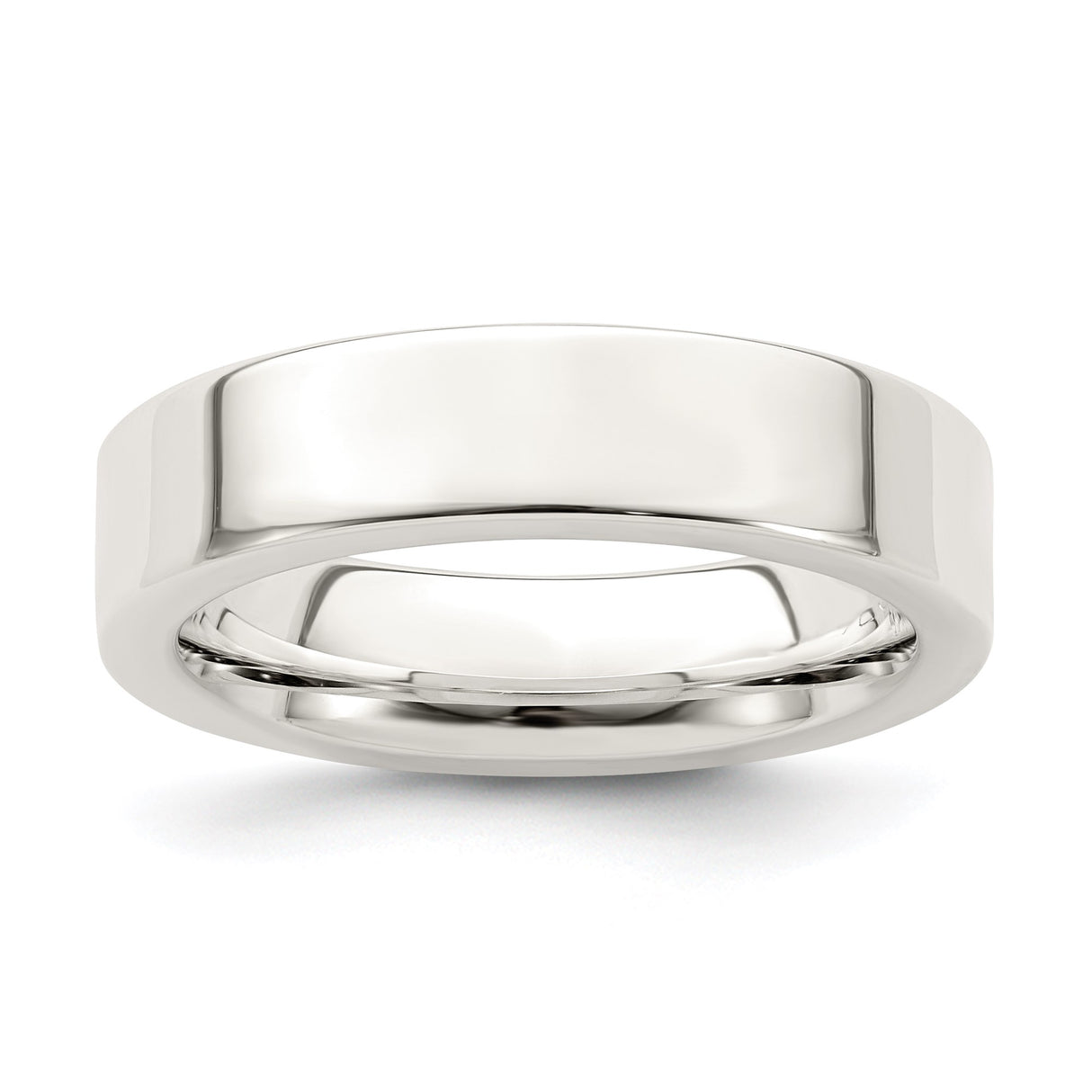 Sterling Silver Flat, Comfort Fit wedding band ring