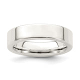 Sterling Silver Flat, Comfort Fit wedding band ring