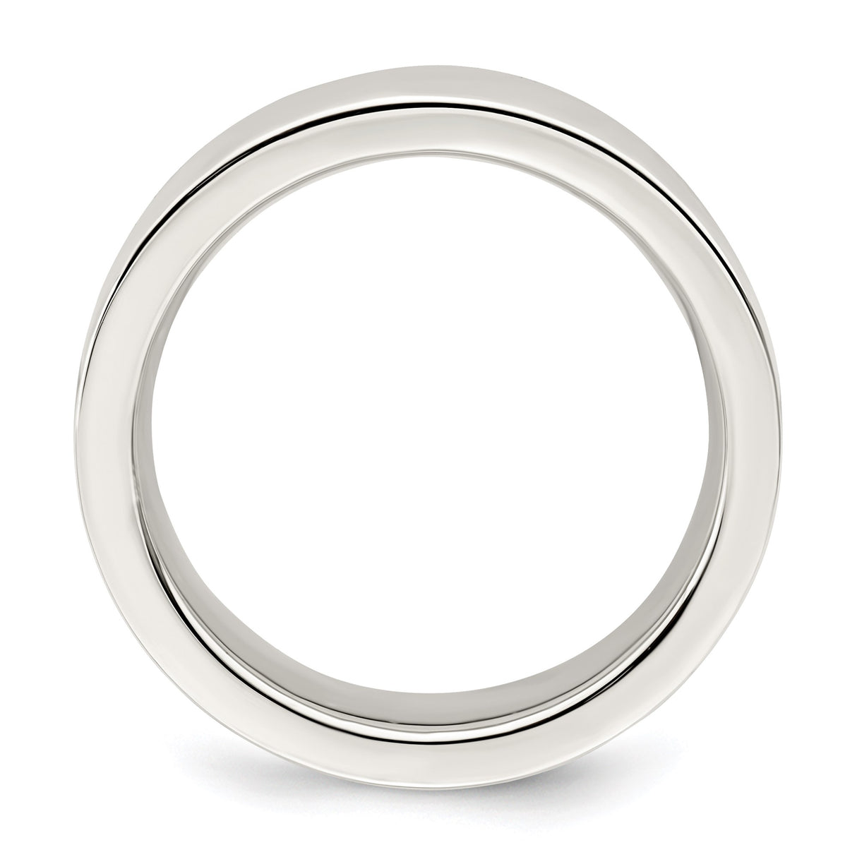 Sterling Silver Flat, Comfort Fit wedding band ring alternate angle