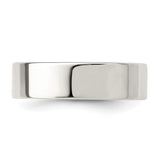 Sterling Silver Flat, Comfort Fit wedding band ring detail view