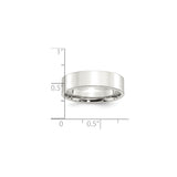 Sterling Silver Flat, Comfort Fit wedding band ring shown for scale
