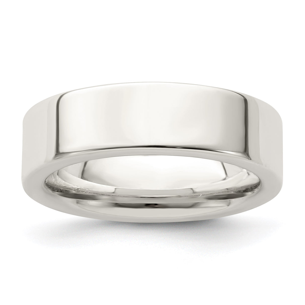 Sterling Silver Flat, Comfort Fit wedding band ring