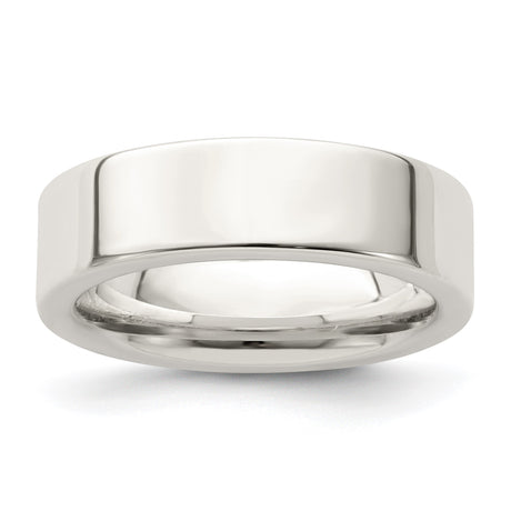 Sterling Silver Flat, Comfort Fit wedding band ring
