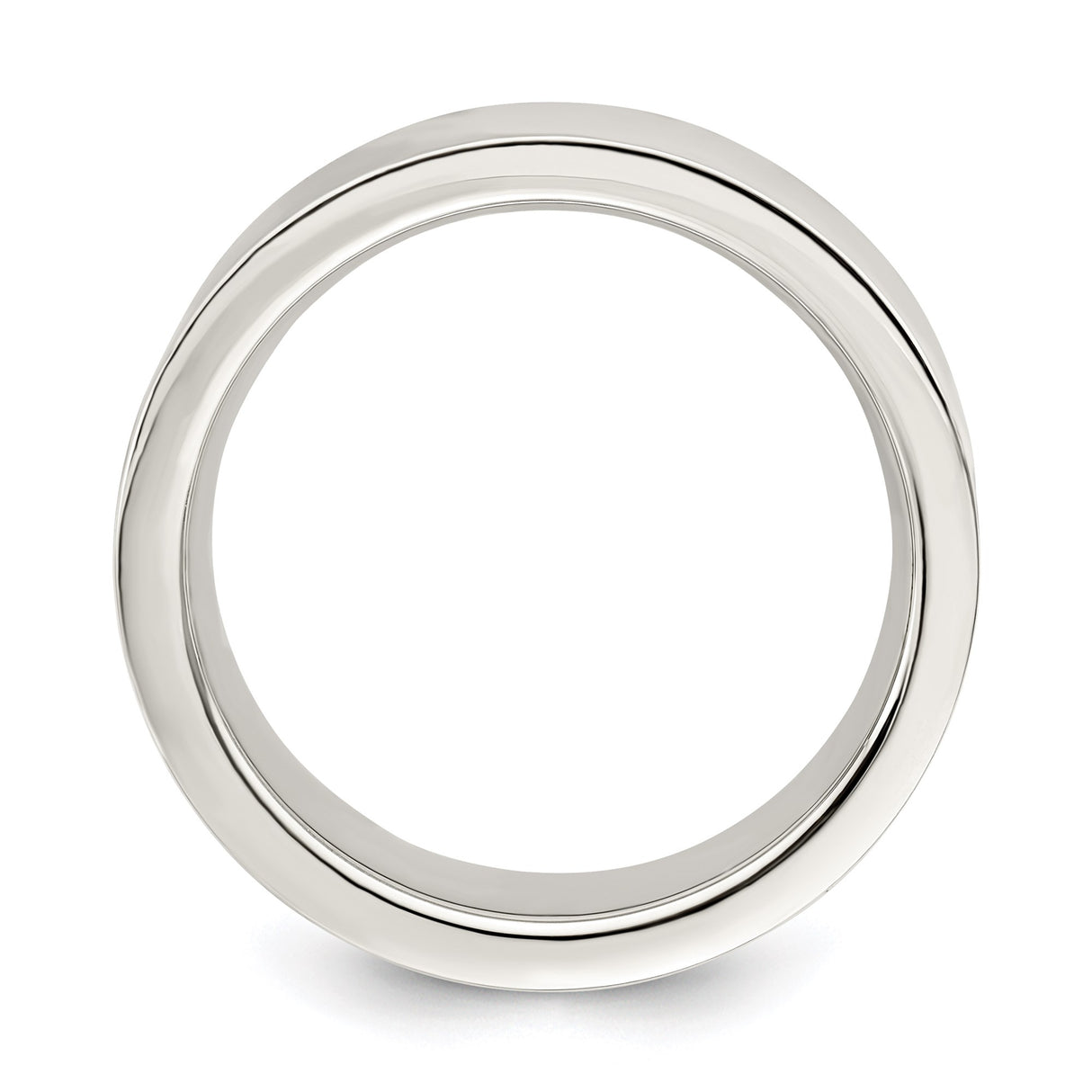 Sterling Silver Flat, Comfort Fit wedding band ring alternate angle