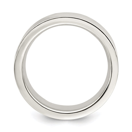Sterling Silver Flat, Comfort Fit wedding band ring alternate angle