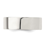 Sterling Silver Flat, Comfort Fit wedding band ring detail view