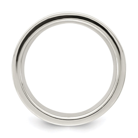 Sterling Silver Flat, Comfort Fit wedding band ring alternate angle