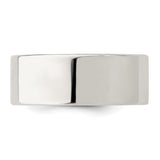 Sterling Silver Flat, Comfort Fit wedding band ring detail view