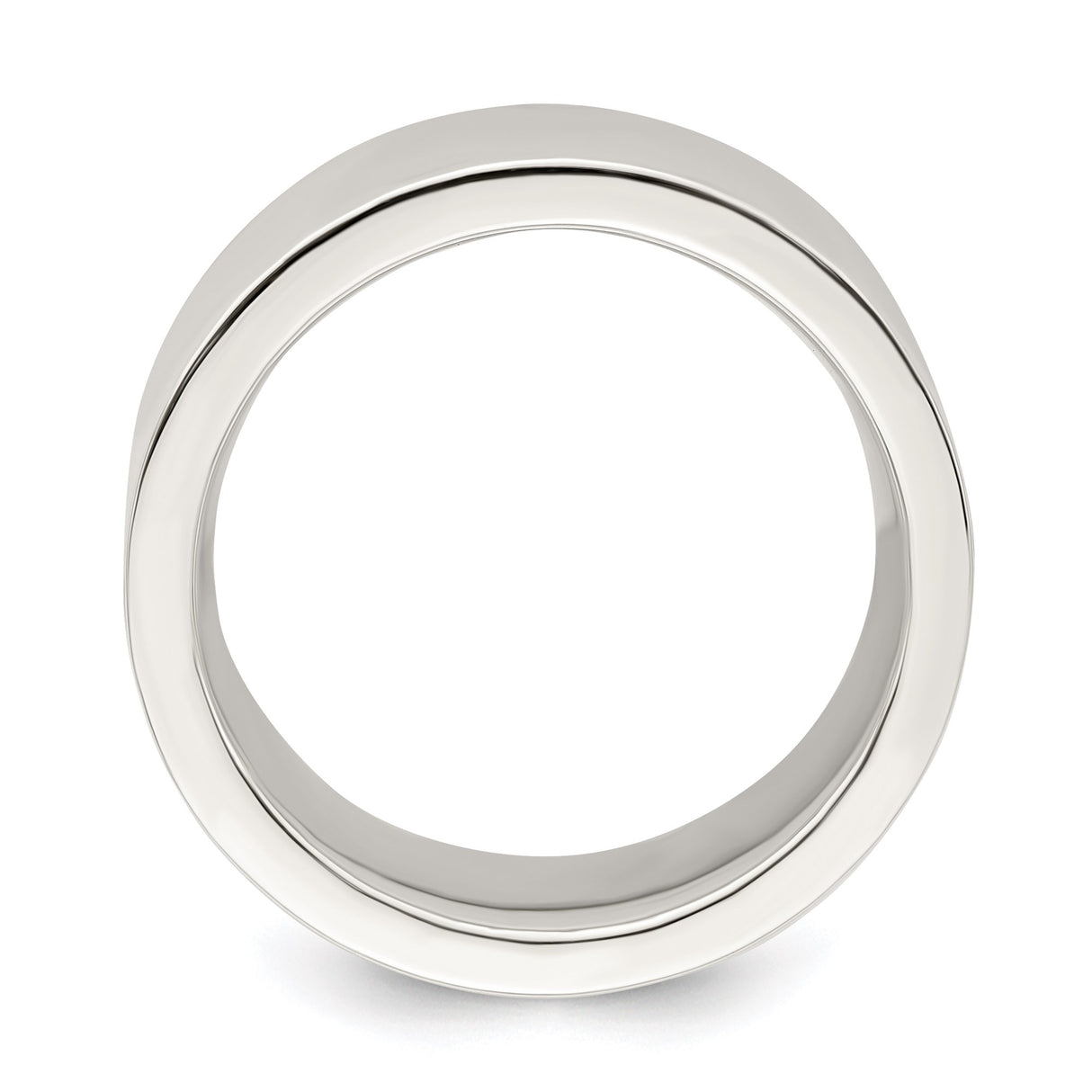 Sterling Silver Flat, Comfort Fit wedding band ring alternate angle