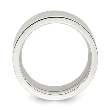 Sterling Silver Flat, Comfort Fit wedding band ring alternate angle