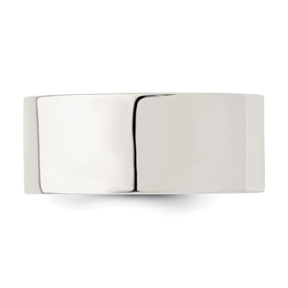 Sterling Silver Flat, Comfort Fit wedding band ring detail view