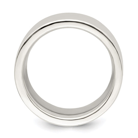 Sterling Silver Flat, Comfort Fit wedding band ring alternate angle