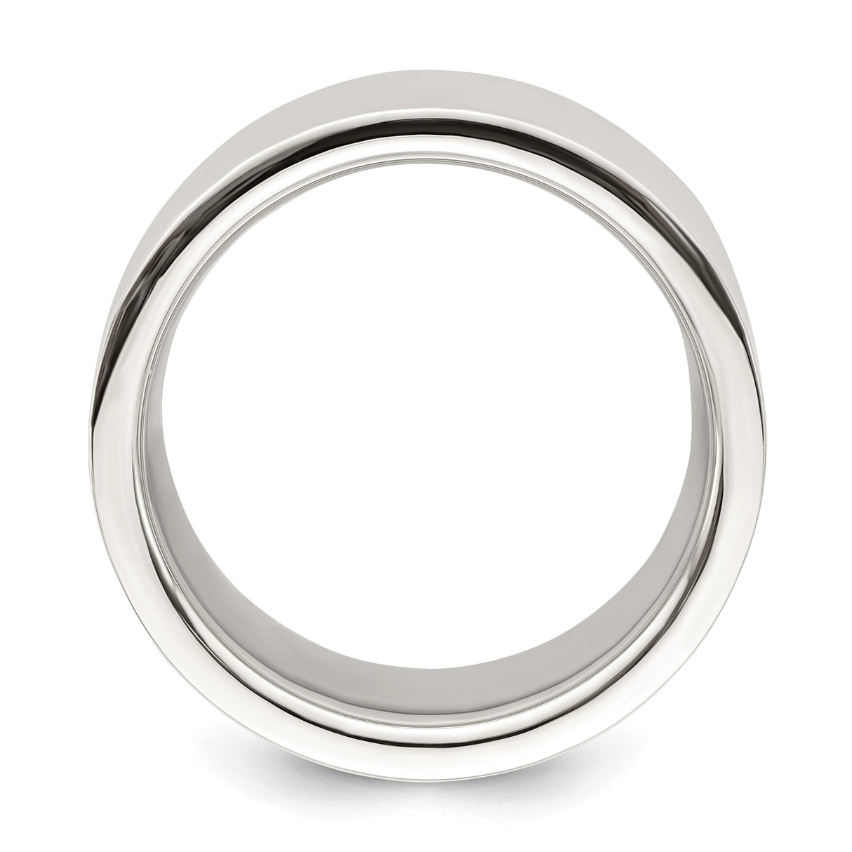 Sterling Silver Flat, Comfort Fit wedding band ring alternate angle