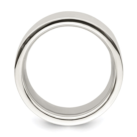 Sterling Silver Flat, Comfort Fit wedding band ring alternate angle