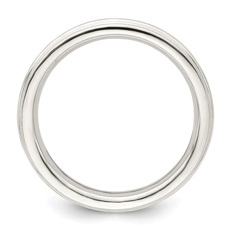 Sterling Silver Milgrain, Comfort Fit wedding band ring alternate angle