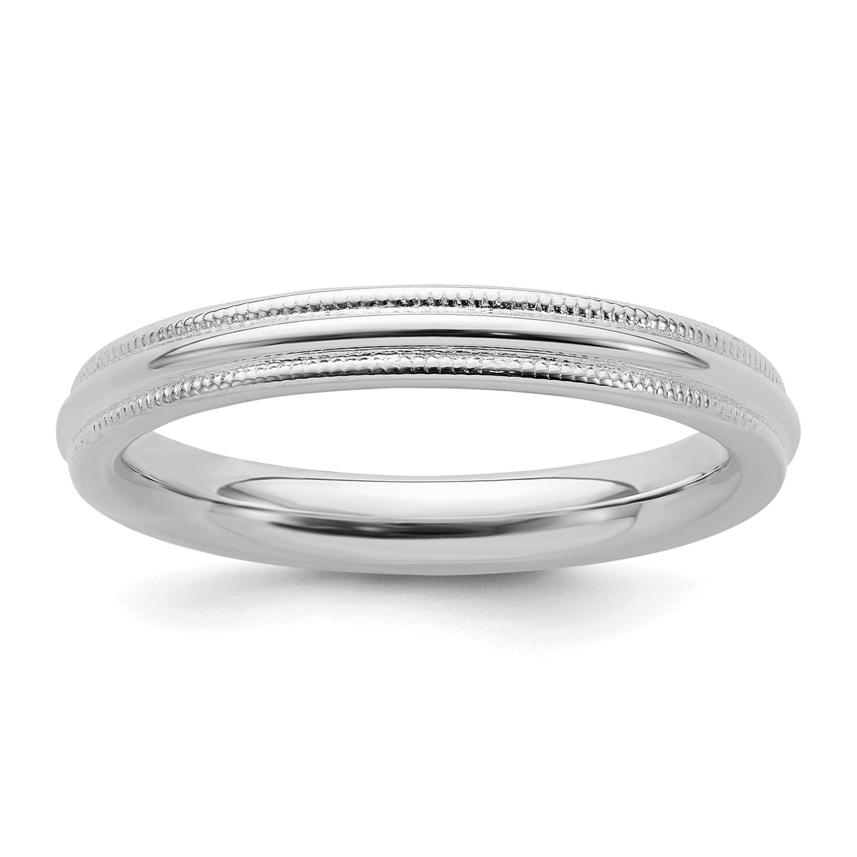 Sterling Silver Milgrain, Comfort Fit wedding band ring